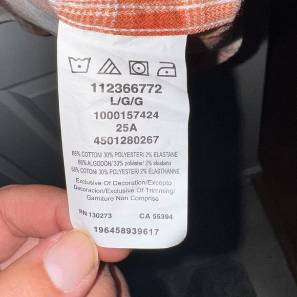 Wrangler® Men's Slim Fit Long Sleeve Woven Twill Shirt Size L, NWT - Picture 12 of 13